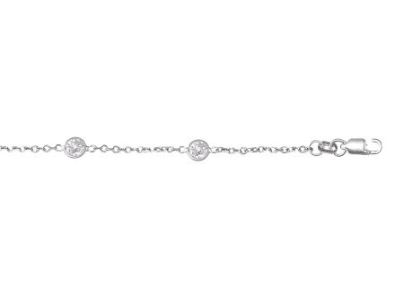 14K Gold CZ by the Yard Anklet on Sale