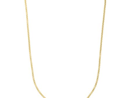 14K Gold 2.5mm Solid Round Box Chain For Sale