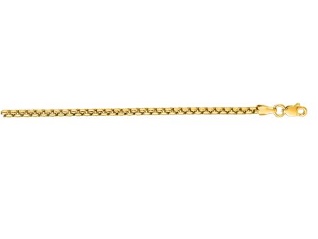 14K Gold 3.6mm Solid Round Box Chain Online Hot Sale