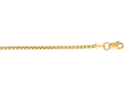 14K Gold 1.6mm Solid Round Box Chain For Discount