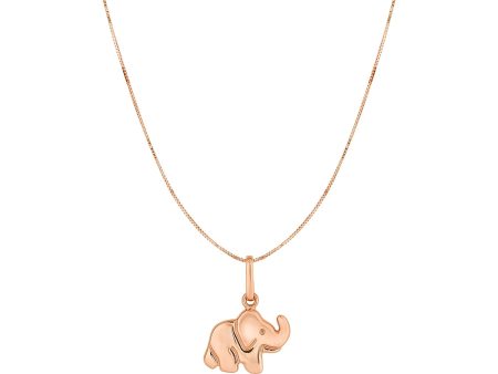 10K Gold Elephant Necklace For Sale