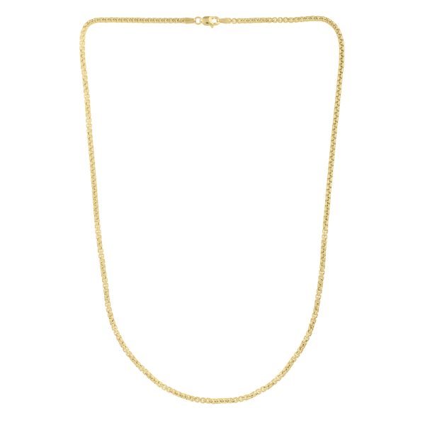 14K Gold 2.5mm Solid Round Box Chain For Discount