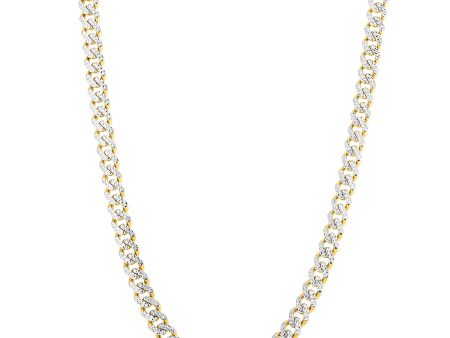 14K 8mm White Pave Lite Miami Cuban Chain Online Hot Sale