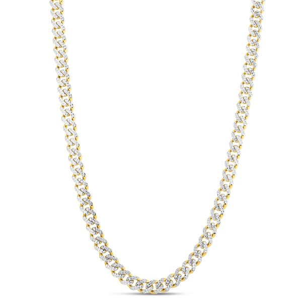 14K 8mm White Pave Lite Miami Cuban Chain Online Hot Sale