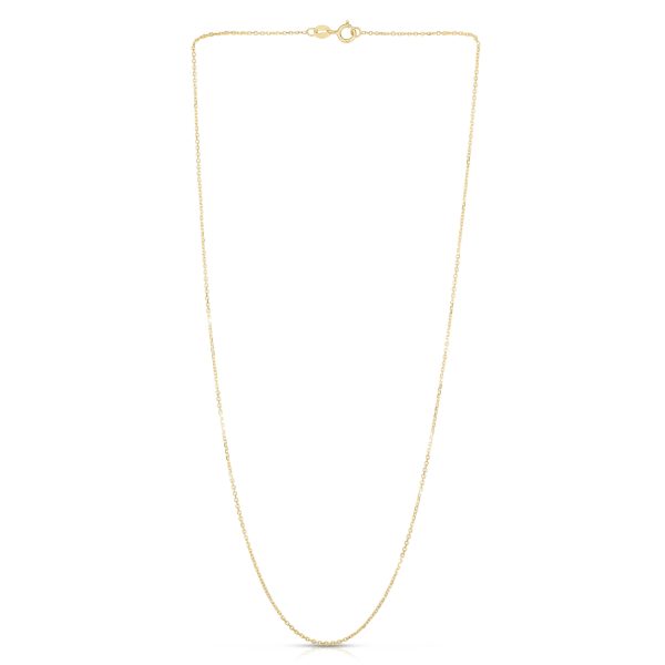 14K Gold 1.1mm Diamond Cut Cable Chain Hot on Sale