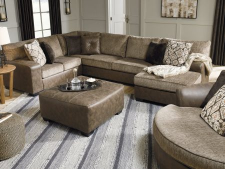 Abalone 3-Piece Sectional with Ottoman Online Sale