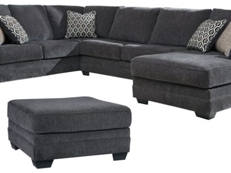 Tracling 3-Piece Sectional with Ottoman For Sale