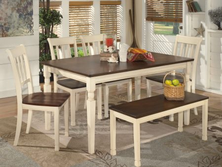 Whitesburg Dining Table and 4 Chairs and Bench on Sale