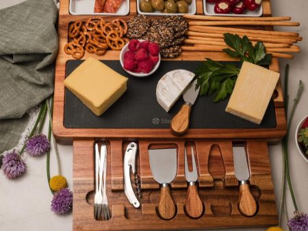 Gather & Graze - Wooden Charcuterie & Cheese Board with Accessories For Sale