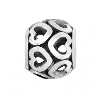 J92540 Open Heart Bead silver Sale