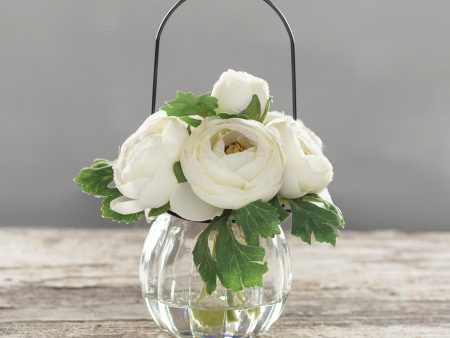 White Ranunculus Vase on Sale