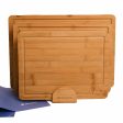 Chop Chop - Bamboo Cutting board set of 3 with stand & nonslip silicone mat Sale