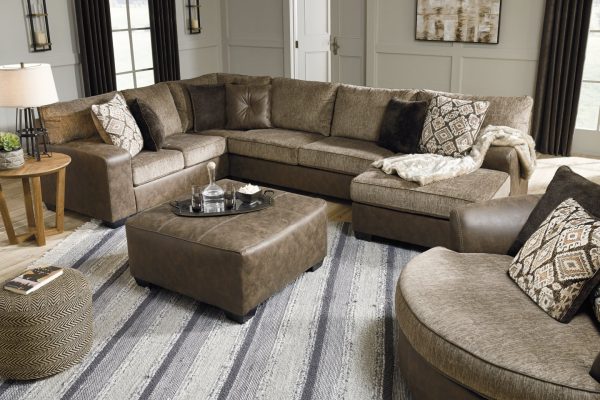 Abalone 3-Piece Sectional with Ottoman Online Sale