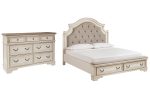 Realyn Queen Upholstered Bed with Dresser Online Sale