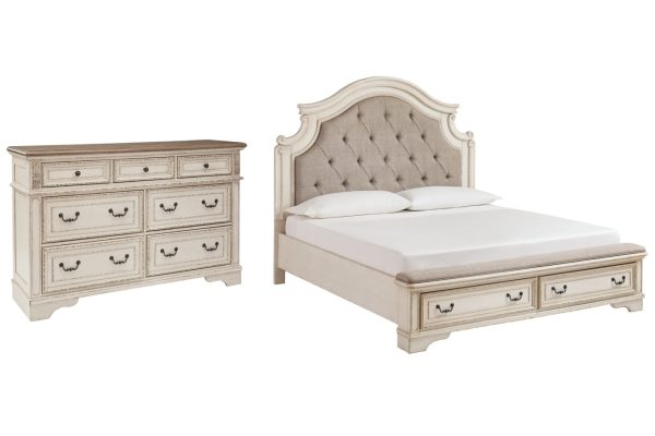 Realyn Queen Upholstered Bed with Dresser Online Sale