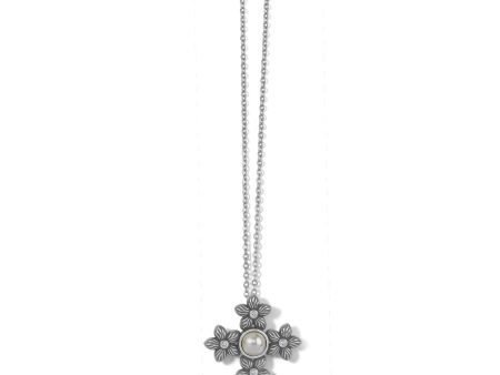 Bloom Cross Pearl Necklace Online now