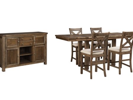 Moriville Counter Height Dining Table and 4 Barstools with Storage Online now