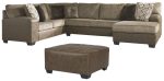 Abalone 3-Piece Sectional with Ottoman Online Sale