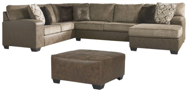 Abalone 3-Piece Sectional with Ottoman Online Sale