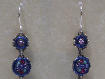 7239-SAP   3 STONE SKINNY EARRING Hot on Sale