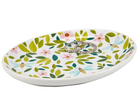 Flowers And Bees Vanity Tray Online now