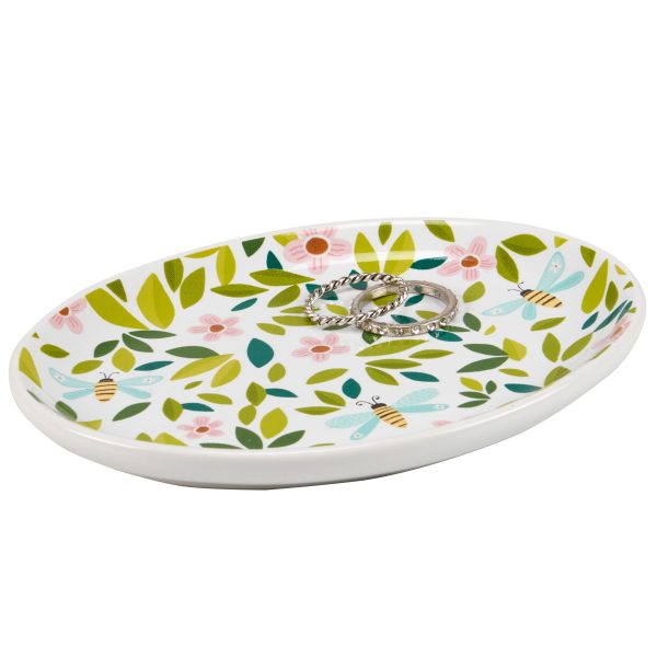 Flowers And Bees Vanity Tray Online now