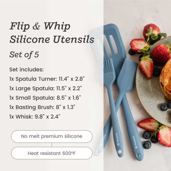 Flip & Whip | Silicone Utensil Set of 5 Supply