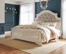 Realyn Queen Upholstered Panel Bed with Mirrored Dresser and 2 Nightstands For Discount